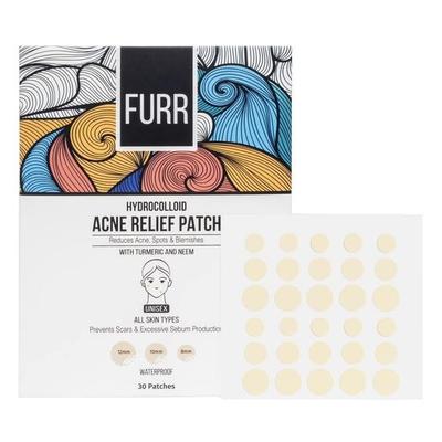 FURR by Pee Safe Acne Patches For Pimples | 30 Hydrocolloid Acne Relief Patches - 3 Sizes | Made with Ayurvedic Ingredients | Anti Inflammatory