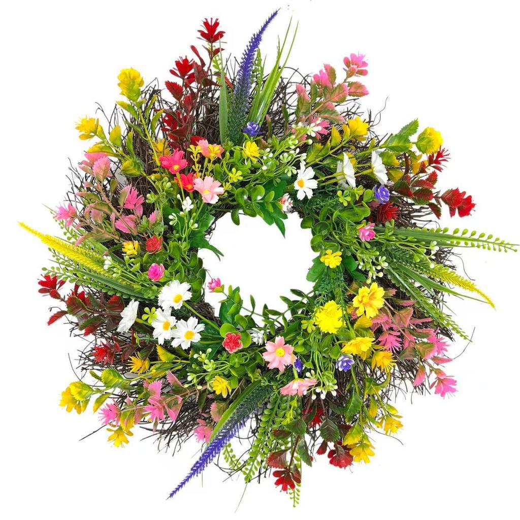 Kai Jin Spring/Summer Artificial Flower Wreath - Front Door Hanging Ornament & Photography Prop