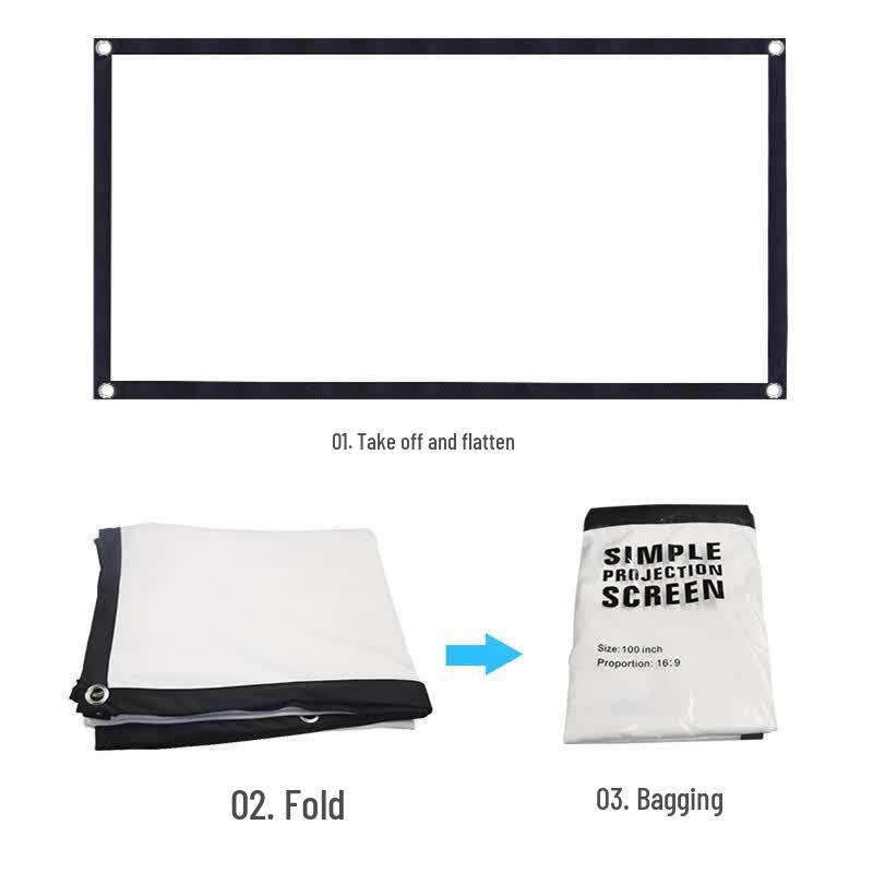 Foldable High-Density Polyester Projector Screen