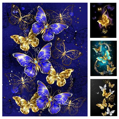 5D DIY Diamantmålning Färgglada Penséer Diamantbroderi Korsstygnssats Full Strass Mosaik Heminredning
