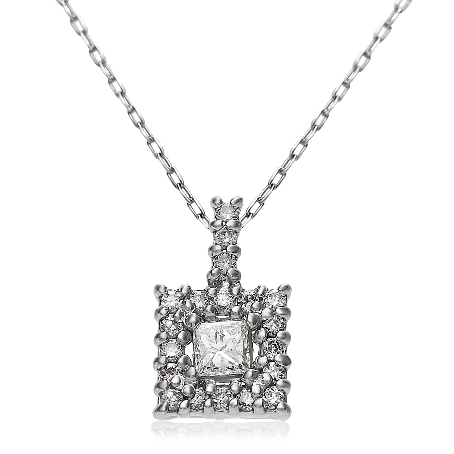 

Діамантове намисто Pt900 Платина Квадратний діамант [Lara Christie] 0.15ct lpi51-0011-pt срібний