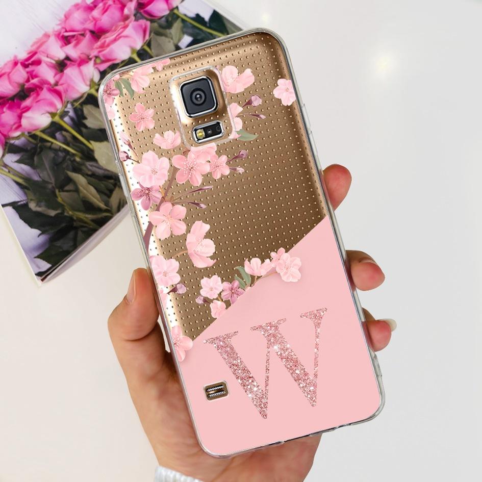 For Samsung Galaxy S5 Case SM-G900F S 5 Cover Fashion A Z Letters Clear Silicone Soft Funda For Samsung S5 Neo i9600 Bumper 5.1"