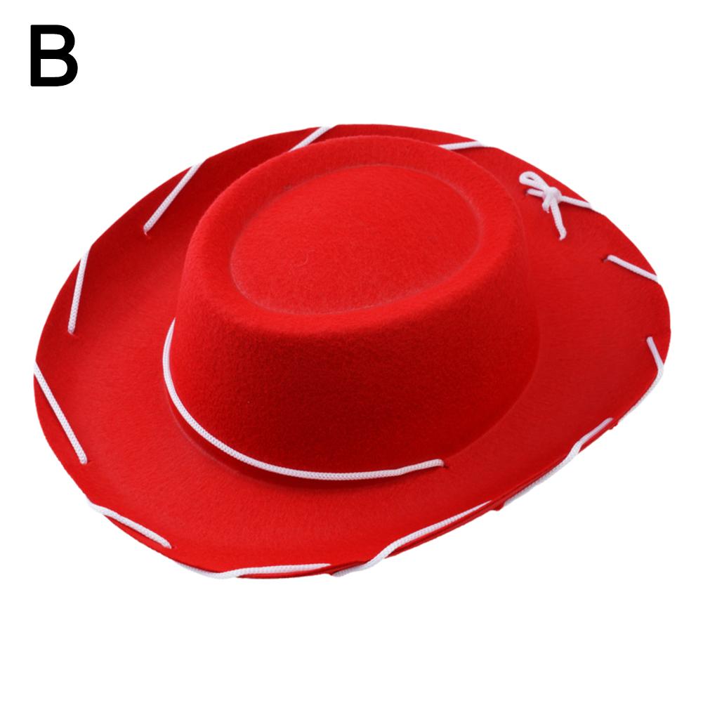 Детская коричнево-красная фетровая ковбойская шляпа Вуди Регулируемая широкополая вестерн-ковбойская шляпа Подарок для вечеринки в дикой природе Ролевая игра Косплей