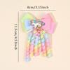 2Pcs Rainbow Unicorn Hair Clip Cute Curly Ribbon Tassel Magical Bow Hairpin For Kids Girls Party Daily Use Headwear Accessories