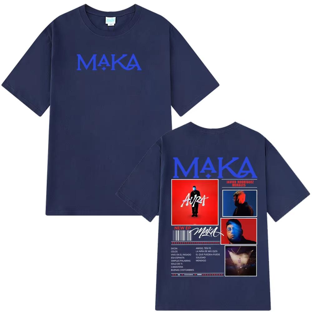 Rapper Maka Aura 2025 Tour Concert Print T Shirts Men Women Fashion Hip Hop Vintage Tshirts Casual Cotton High Quality T Shirt