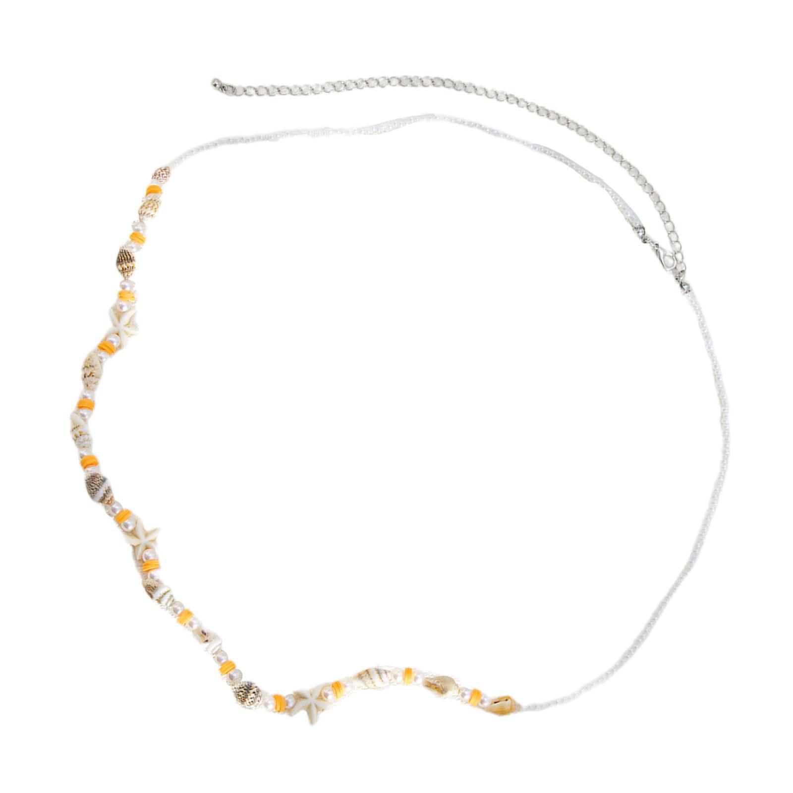 

Летняя пляжная цепочка для тела, регулируемая, с разноцветными бусинами, поясная цепочка, ювелирное изделие, многослойная цепочка на живот для женщин, девушек оранжевый