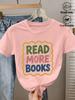 Ladies' Round Neck Read More Books Colorful Text Printed T-shirt with Fun and Quirky Design Daily Playful and Age Reducing Top