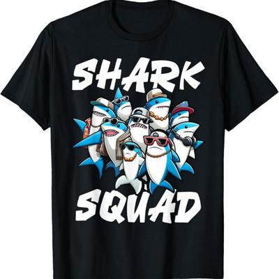 T-shirt humoristique Cool Shark Squad Beach Shark