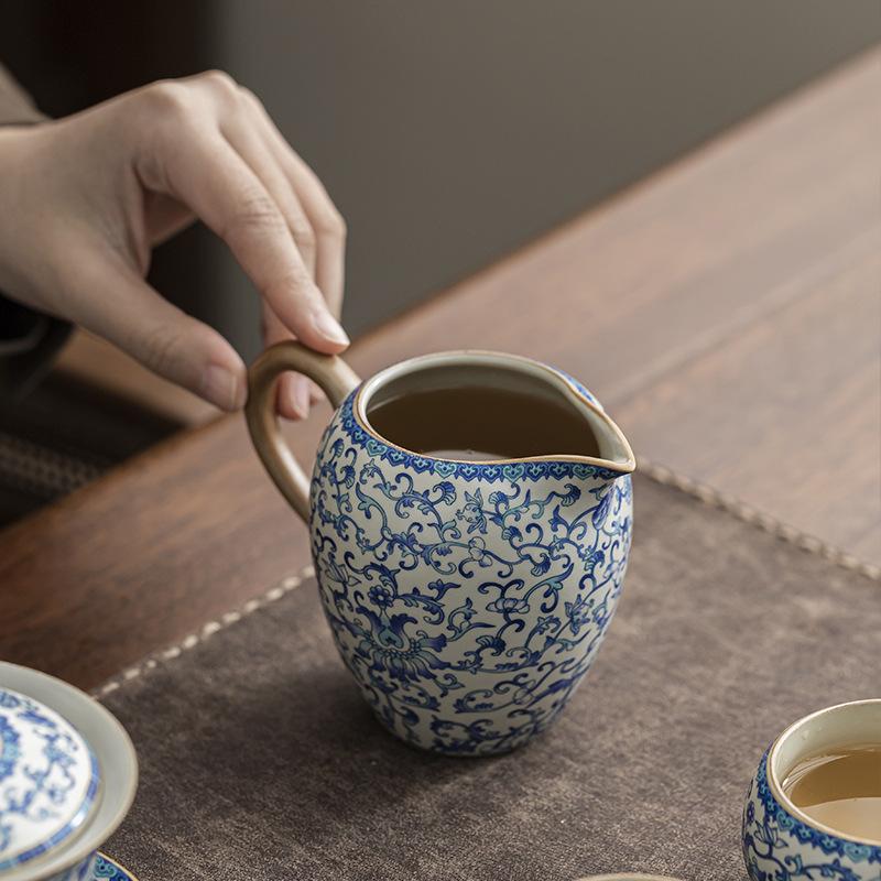 Light Luxury Tea Set Single Product Blue and White Beauty Fair Cup Ceramic High-end Tea Dispenser Tea Table Boutique Tea Sea Tea Ceremony Accessories