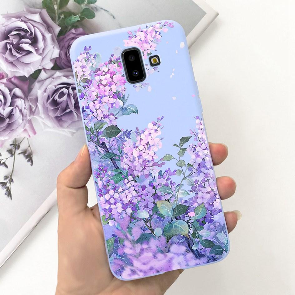 For Samsung Galaxy J4 J6 Plus 2018 Case Popular Flower Soft Silicone Phone Back Cover For Samsung J6Plus J4Plus J610F J415F Capa