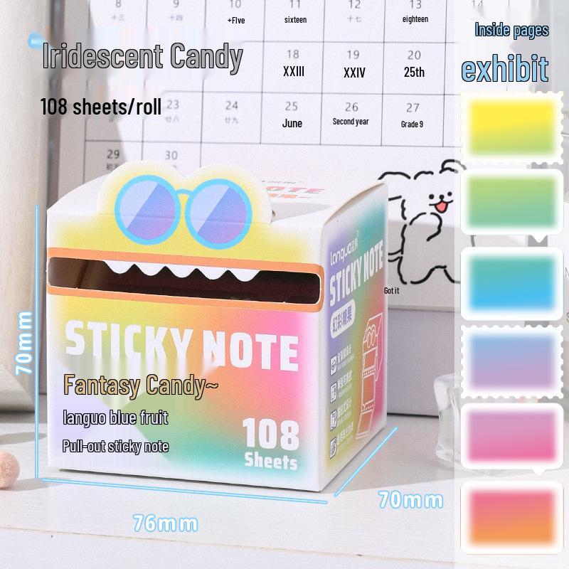 Pearlescent Dopamine Sticky Notes: Blue Fruit Color Scheme for Students