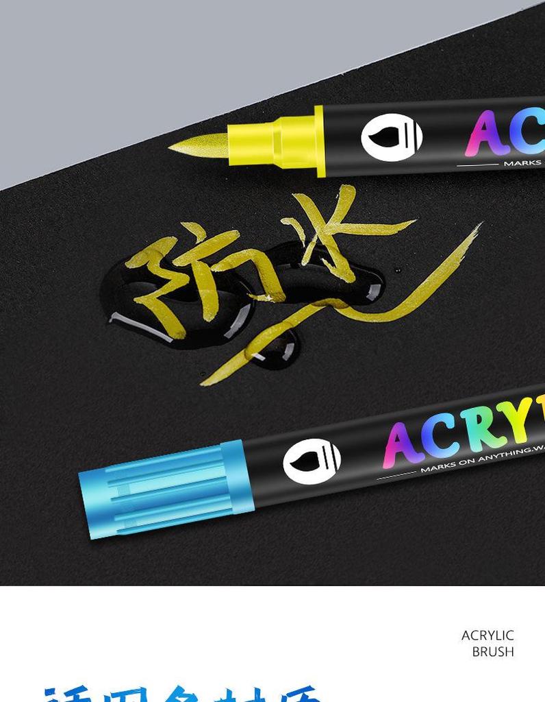 36-Color Dual-Tip Water-Based Acrylic Marker Set for DIY Graffiti
