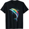 Geometric Dolphin Art Visionary Spirit Ocean Totem T-Shirt(1)