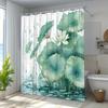 Enhance Your Bathroom With A Waterproof Shower Curtain Featuring Elegant Lotus Flowers For Aesthetic Appeal And Durability