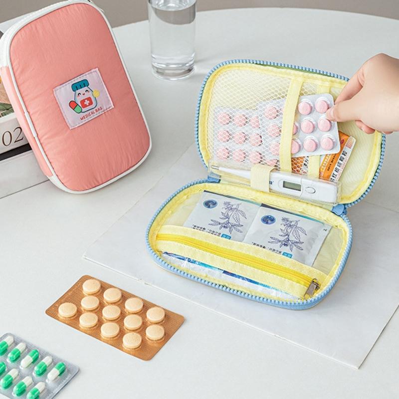 Large Capacity Waterproof Medicine Portable Durable Nylon First Aid Storage Bag For Travel Camping Home Emergency Use