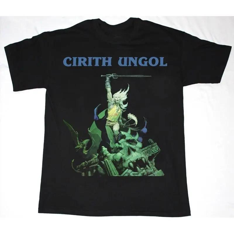 T-shirt Nera Cirith Ungol Frost And Fire Cotone Pesante Taglia Unica Vintage Tr042