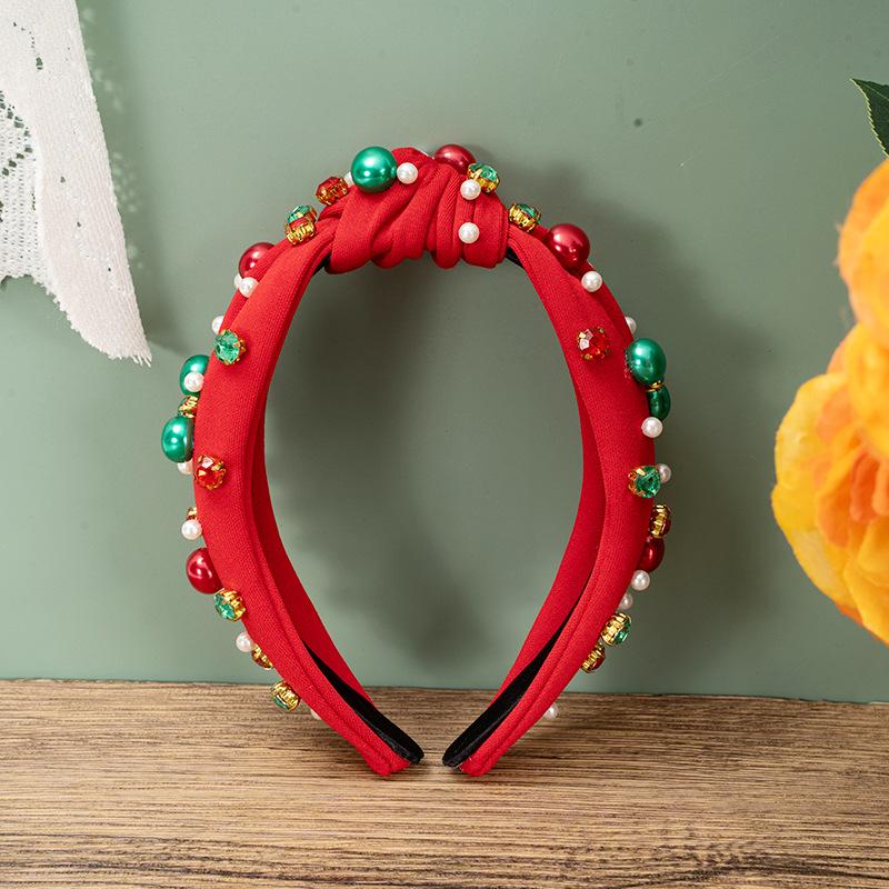 Europeisk-amerikansk knyttet diamantperle hårbånd og bredbremmet hårspenne tilbehør