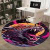 1pc Anime Design Tiger Head Round Carpet Office Chair Mat, Non Slip Rug for Home Decor, Living Room, Bedroom, Game Room, Festival Gift