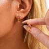 Colorful Zircon Pendant Butterfly Hoop Earring For Women, Fashion Elegant Women CZ Dangle Accessory