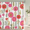 Watercolor Red Roses Flowers And Butterflies Shower Curtain Bath Curtain Printing Bathroom Curtains For Home Decoration Curtain