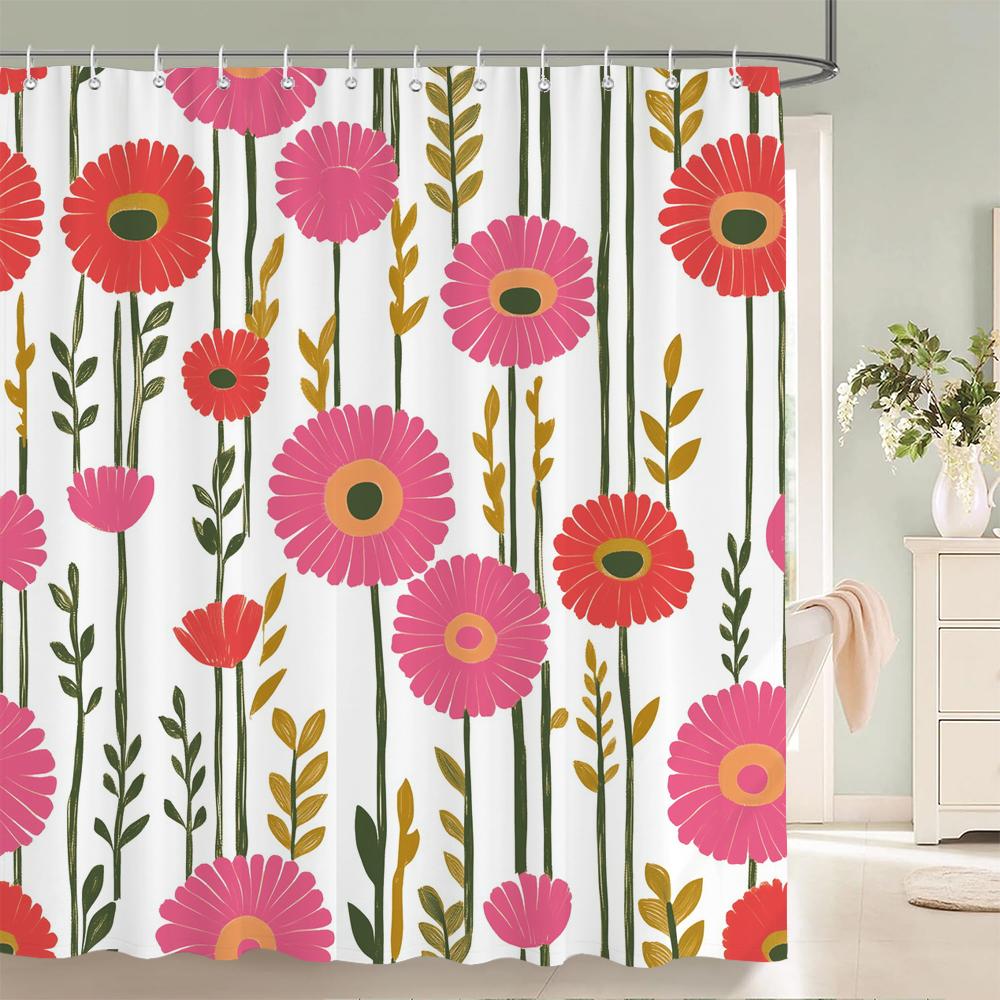 Watercolor Red Roses Flowers And Butterflies Shower Curtain Bath Curtain Printing Bathroom Curtains For Home Decoration Curtain