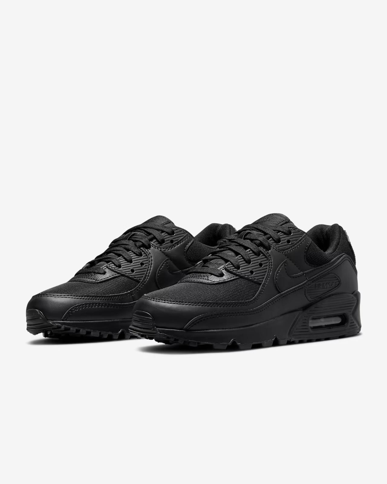 DH8010-001 Nike Air Max 90 Triple Black (Женский) 5W