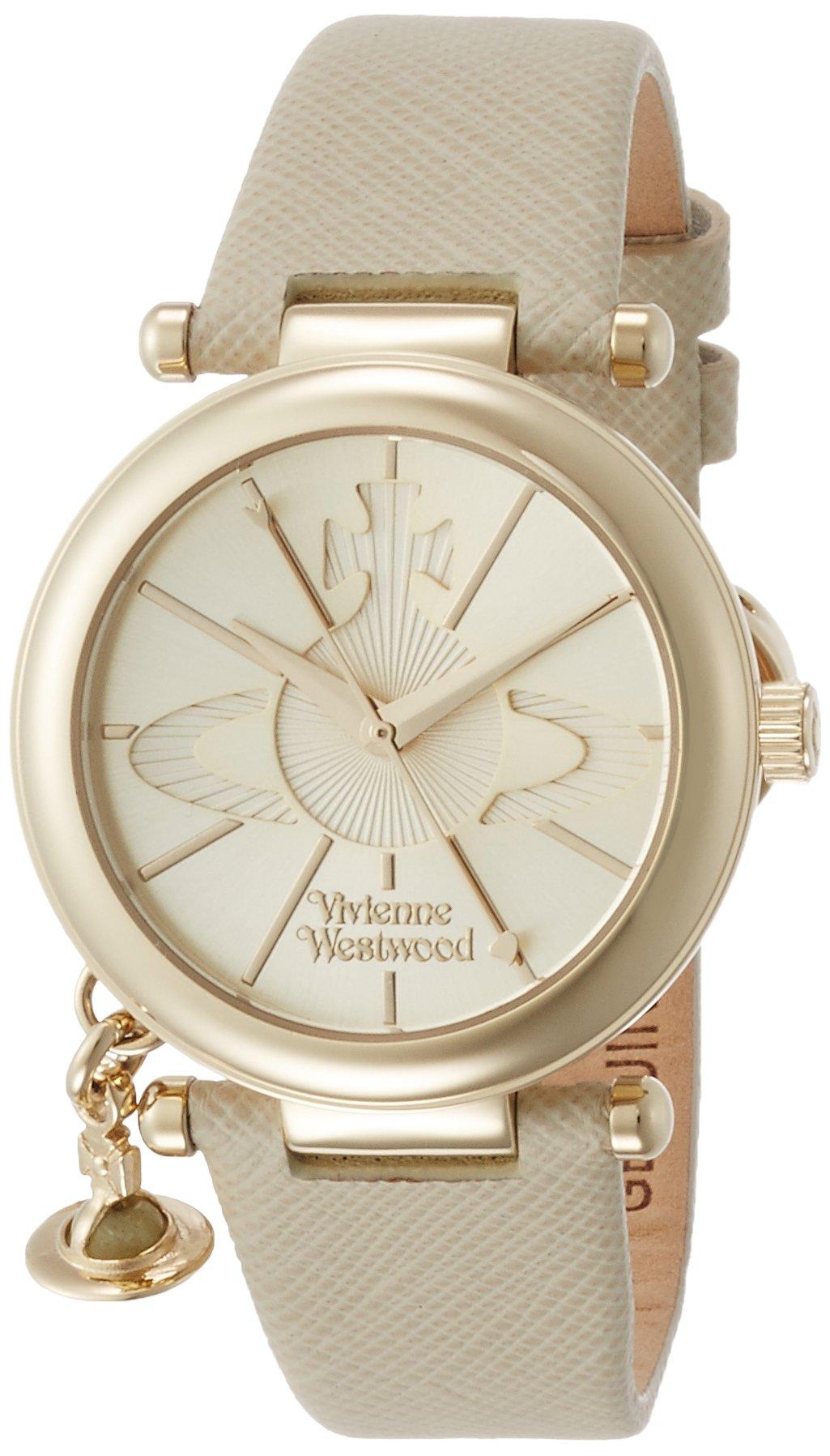 

Женские часы Vivienne Westwood ORB POP, Золотой циферблат, Кожаный ремешок цвета слоновой кости, Кварцевый механизм, VV006GDCM (Параллельный импорт)