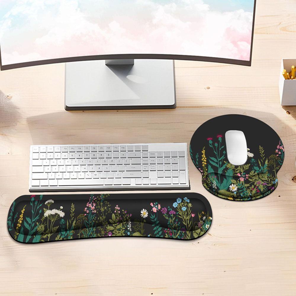 3Pcs/Set Soft Mouse Wrist Support Pad Non-Slip Base Keyboard Hand Cushion Desktop Accessories