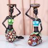 2 Stück Vintage Afrikanische Frauen Statue Kerzenhalter Harzfiguren Passend für Kerzen bis 3,5 cm Durchmesser