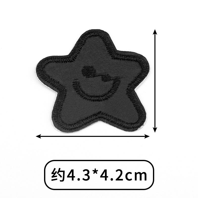 2Pcs Black Down Jacket Cotton-padded Clothes Non-sew Sticky Patch Clothing Broken Hole Repair Sticker Appliques DIY Cartoon Mark