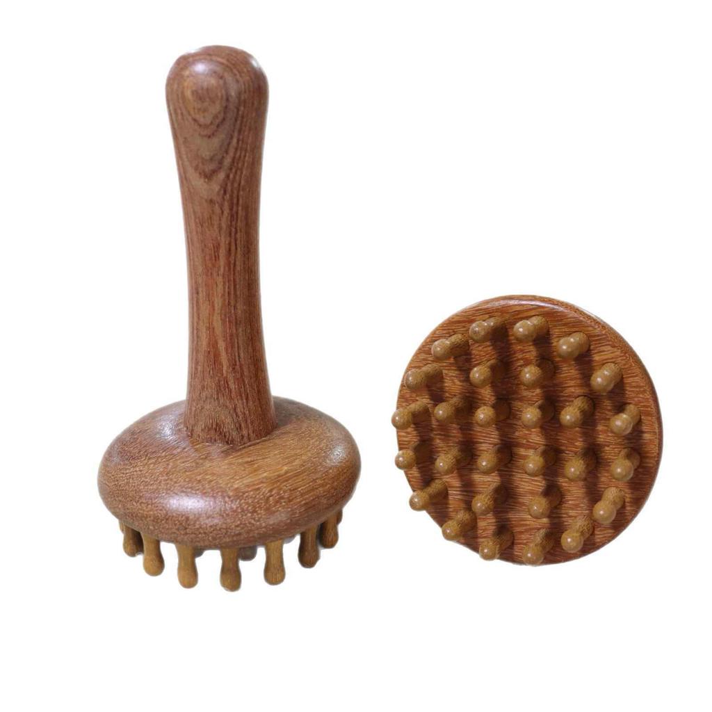 Non-Pear Wood Meridian Massage Brush: Full Body Meridian Dredging, Fat Burning, Abdomen Scraping with Pure Brass.