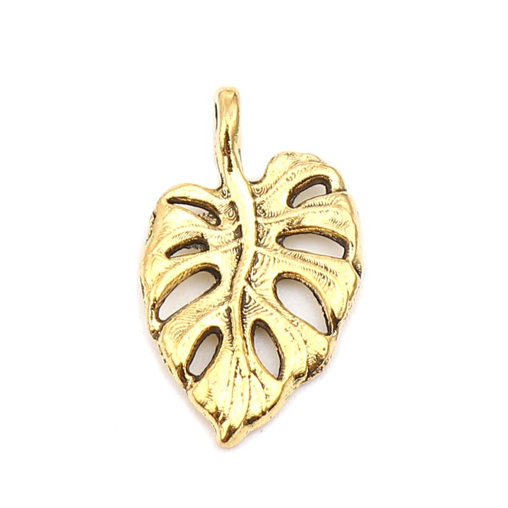 50PCs Monstera Charms Vintage Leaf Series Gold Color Hollow Monstera Shape Pendants for DIY Necklace Earrings Jewelry 20mm