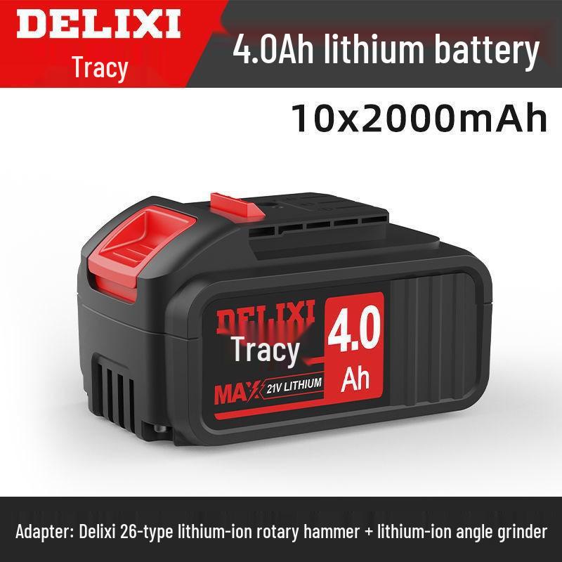 Delixi Lithium Battery Shell for Reciprocating Saw, Electric Drill, Angle Grinder, and Wrench with Charger