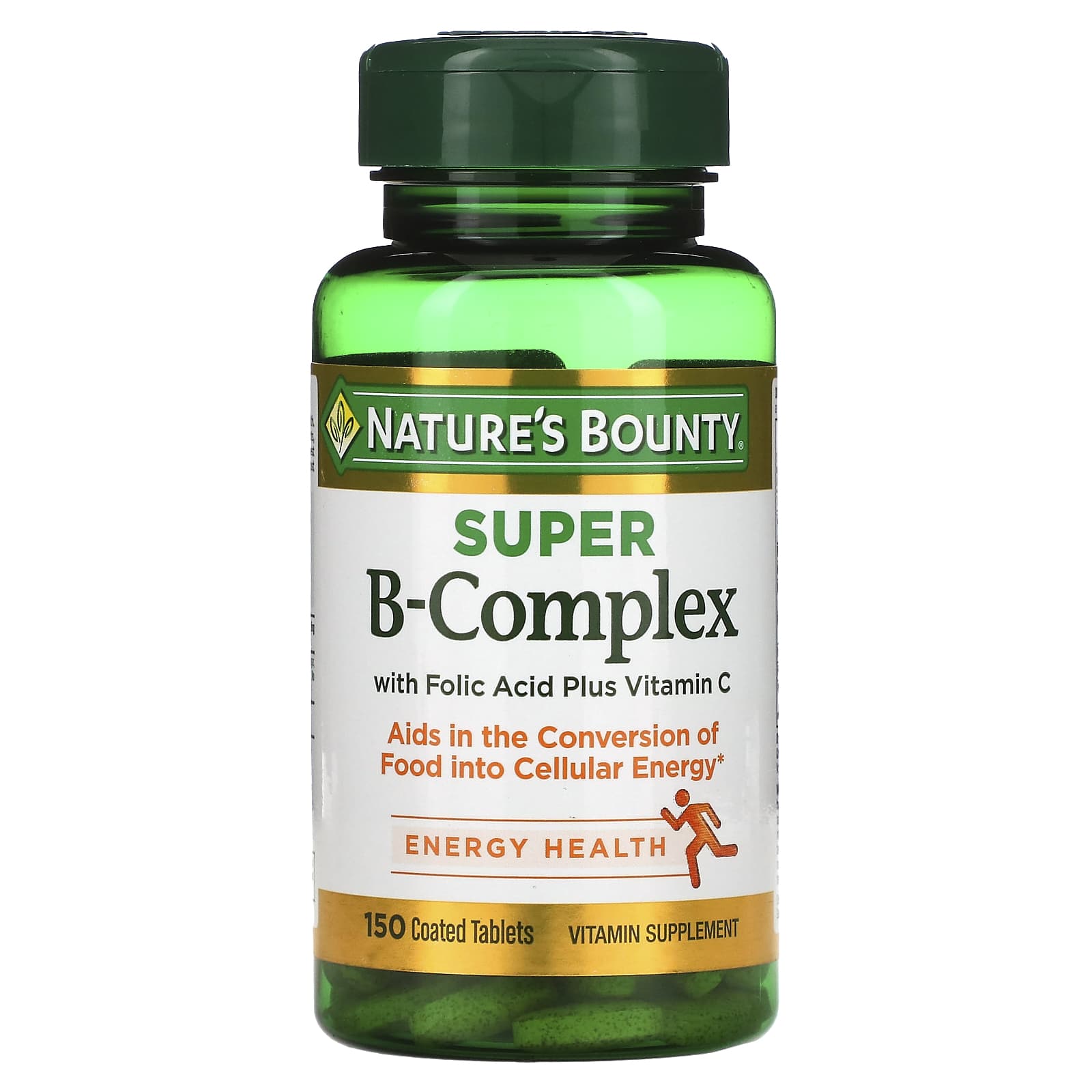 

Nature s Bounty, Super B-Complex with Folic Acid and Vitamin C, 150 Coated Tablets