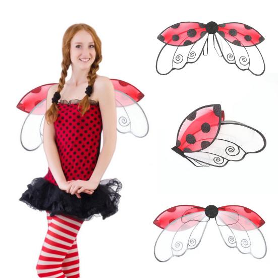 Ladybug Wing for Girls Boys Men Women Halloween Ladybird Costume Fairy Bee Wings for Halloween Masquerade Carnival