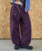 LOSERS CLUB Cross Button Wide Cotton Belt Bag Pants Purple