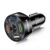 7A 35W QC3.0 4-Port USB Fast Car Charger for Mobile Phones