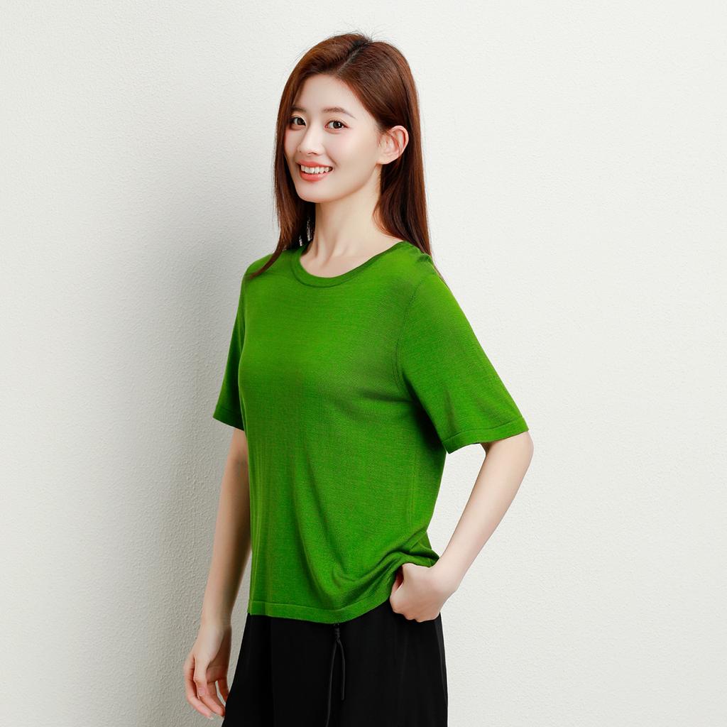 New 100% mulberry silk comfortable loose 120 knit vest women's versatile silk T-shirt