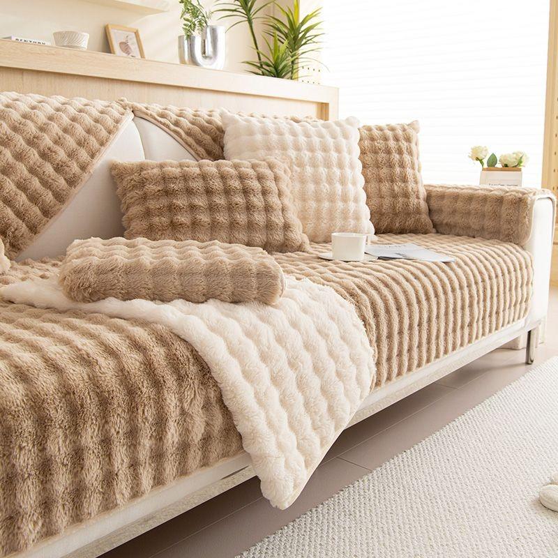 

Чехол для дивана Bubble Velvet Plush, высокие мягкие чехлы для диванов, однотонный тканевый чехол для дивана L-образной формы для гостиной на 1/2/3/4/5 мест 70x70cm 1cps