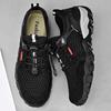 Men’s Outdoor Hiking Shoes Grey Driving Shoes Casual Slip on Summer Black Mesh Shoes Plus Size 45 46