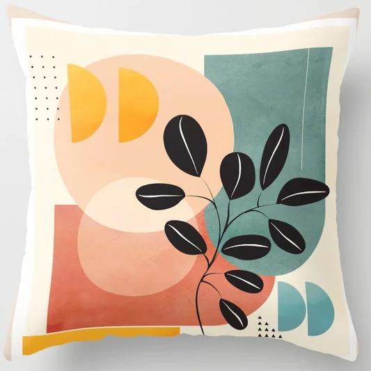 

Подушка для обеденного перерыва для студентов, прикроватная подушка для спальни, наволочка с принтом растений и цветов, подушка для дивана 40x40cm