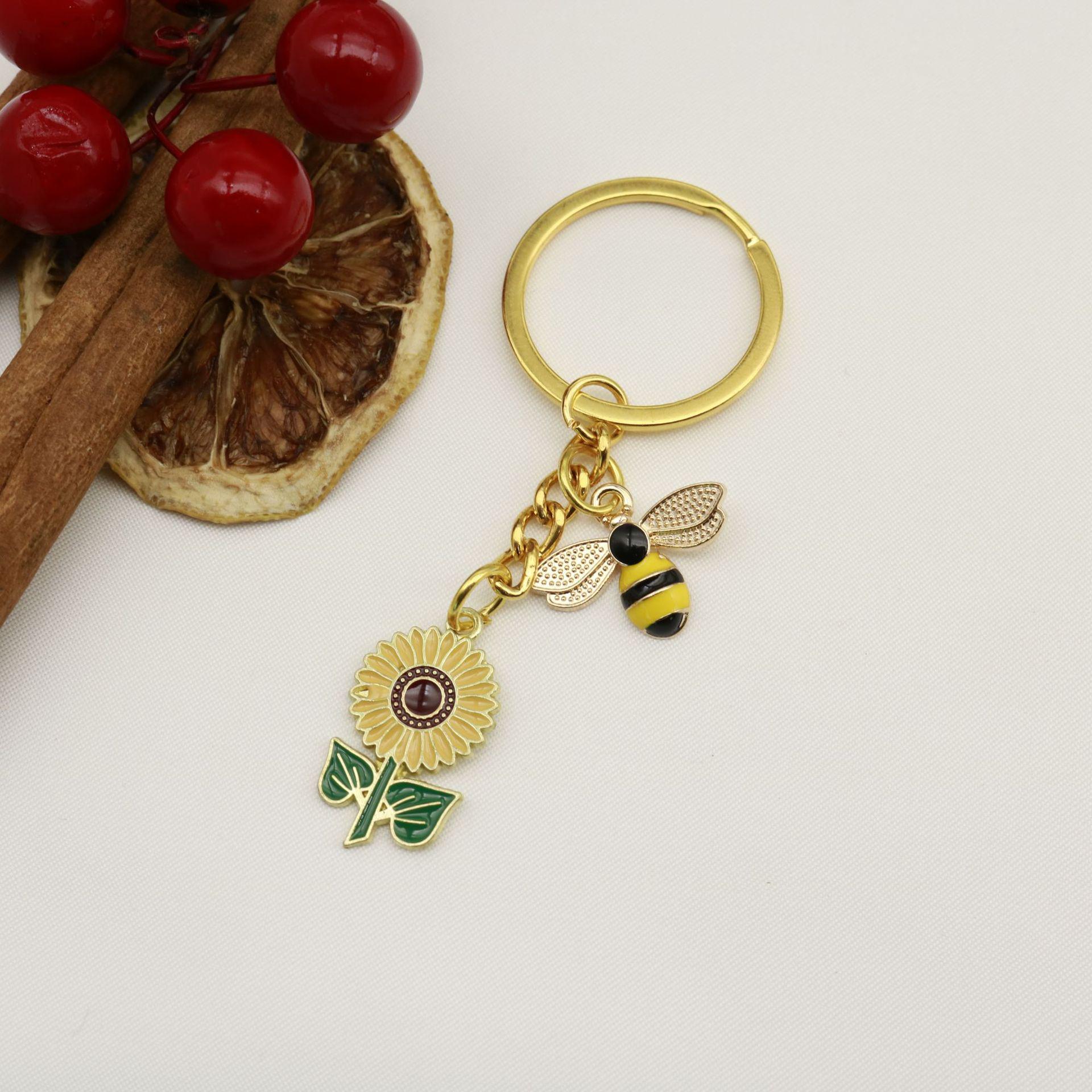 Sunflower Pendant Keychain - Creative Bag Charm Ornament Small золотой