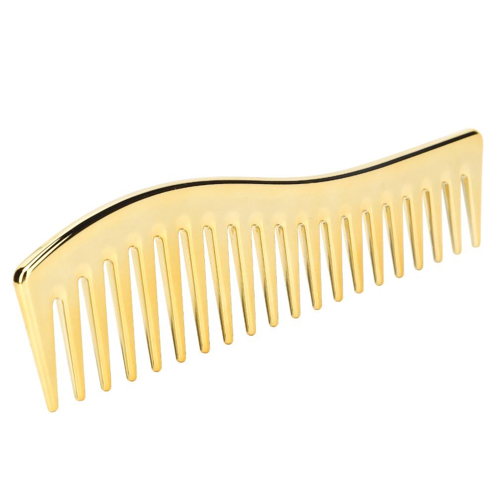 No Handle Wide Tooth Comb Large Size Gold Color Detangling Comb Wide Tooth Design Professional Salon Comb Home Use