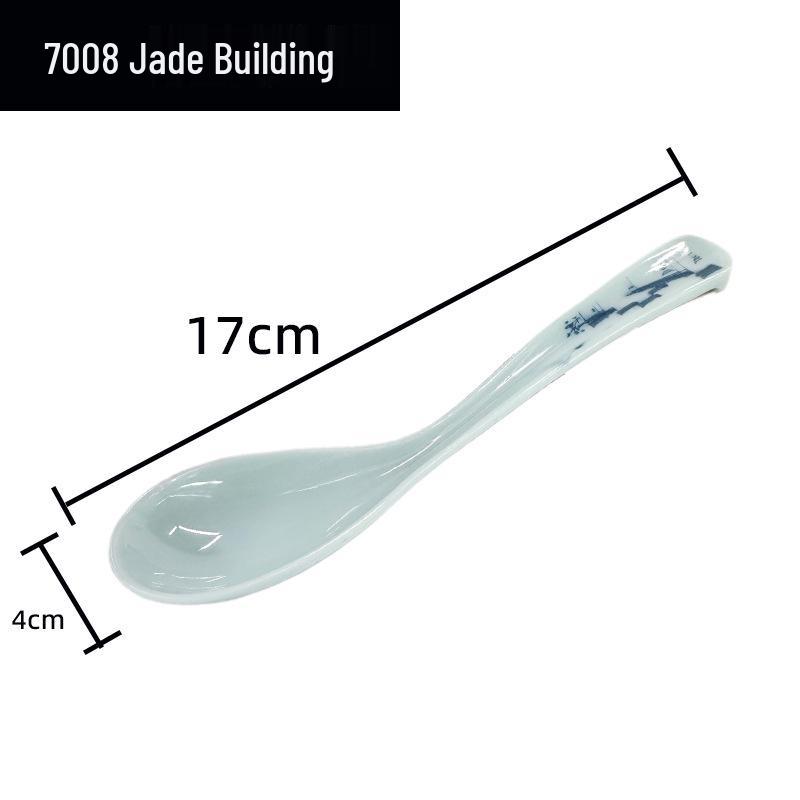 Imitation Porcelain Melamine Chinese-Style Drop-Resistant White Spoons for Hotel and Restaurant Use, Seasoning & Soup Serving