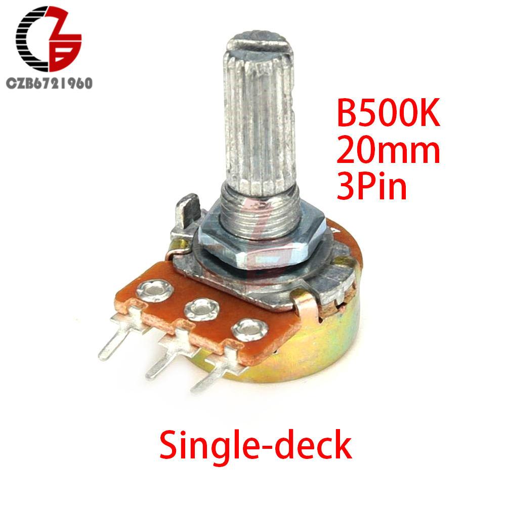 WH148 3-Pin 20mm Potentiometer Schalter 1K 2K 5K 10K 20K 50K 100K 250K 500K 1M B10 Potentiometer Einzel- Doppel-Schicht