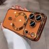 Fashion Orange Magnetic Clear Case For For Iphone Air 17 16 15 14 13 12 11 Pro Max Plus Wireless Charge Plating Soft Business Cover