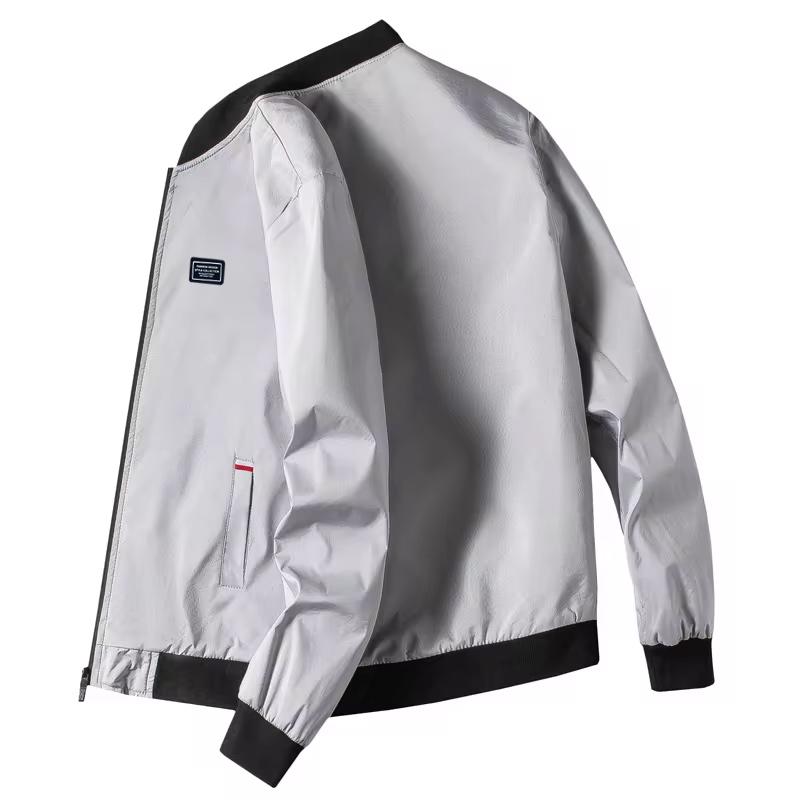 XS-4XL Men's Jacket Autumn Thin Long Sleeve Baseball Uniform Windproof Cycling Jacket Solid Zipper Casual Jacket