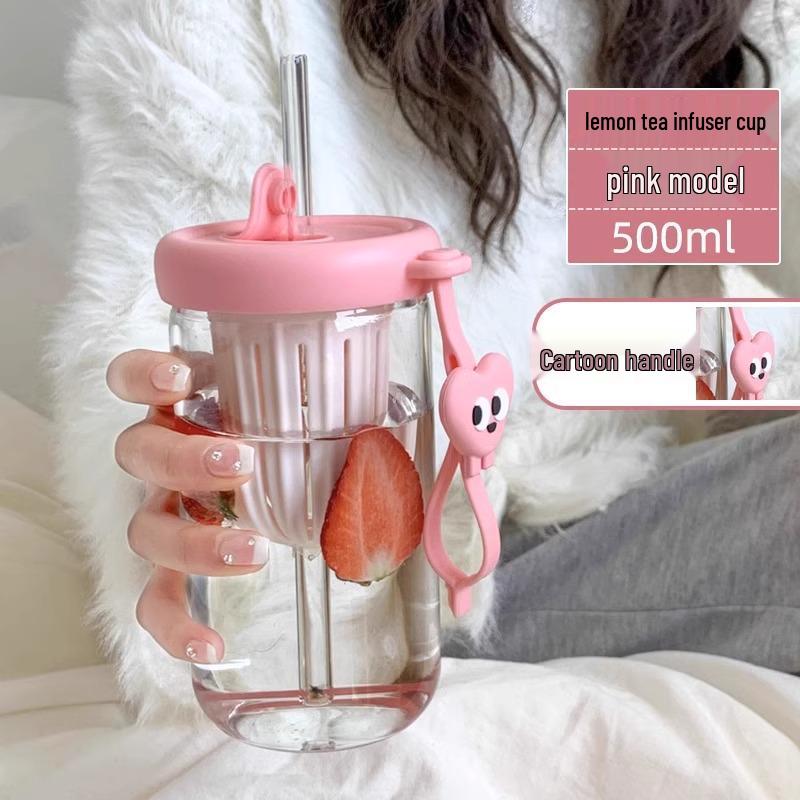 Portable High-Capacity Straw Water Cup - Summer Cool Design for Girls