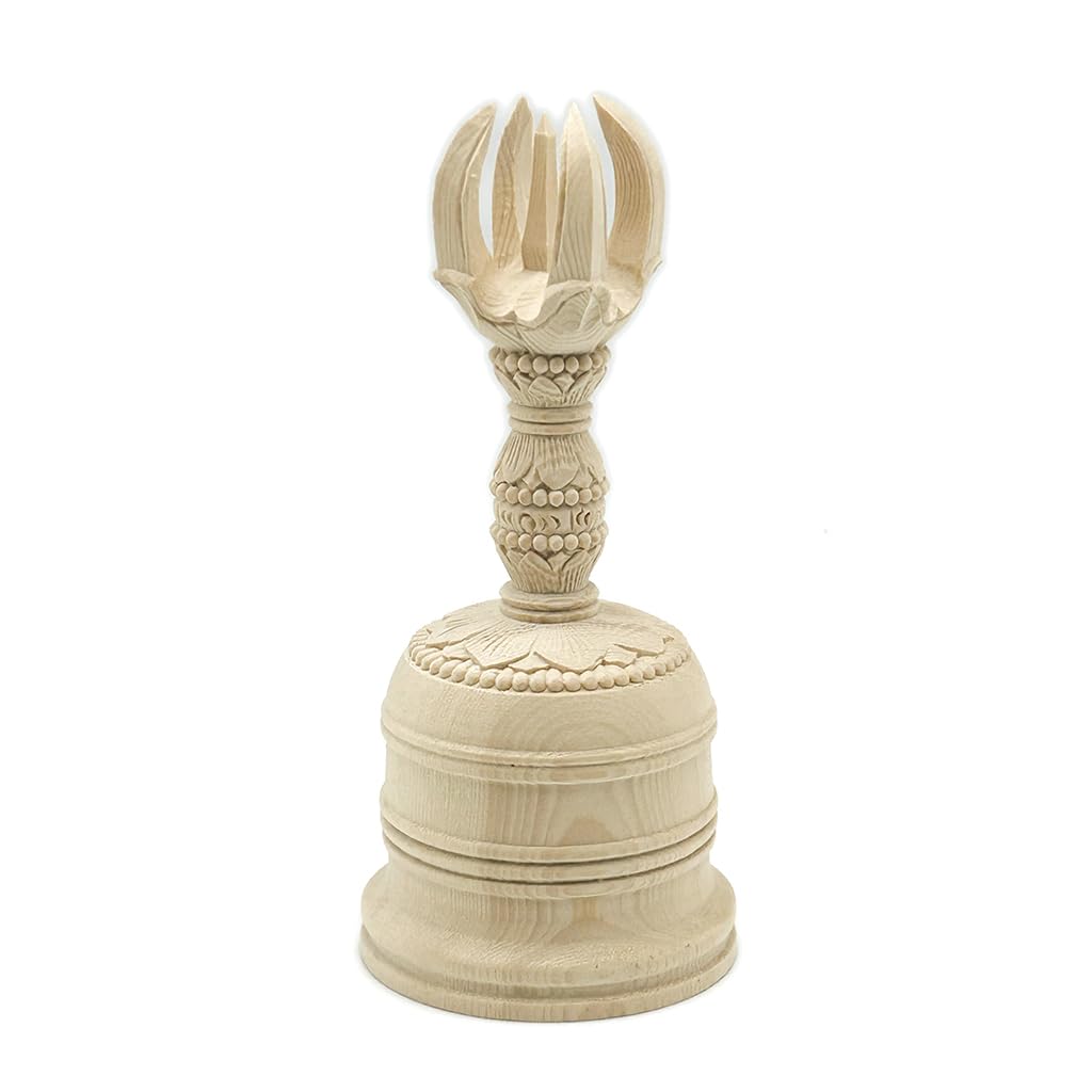 

HU Trading Wooden Carved Buddhist Fixtures, Five-Kin Bell, 15cm, Dharma Instrument, Vajra Pestle, Esoteric Buddhism Dharma Instrument, g28015