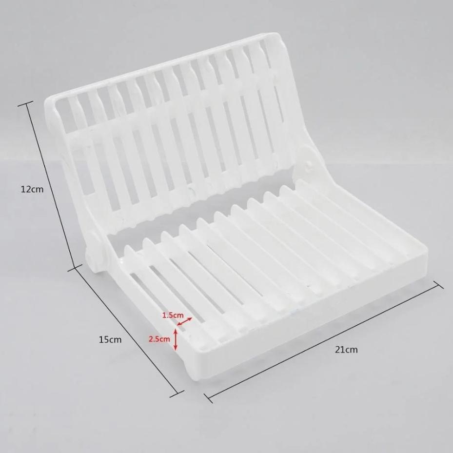 1 Pcs Kitchen Accessories Rein Folding Plate Draining Rack Dish Storage Rack Dish Drying Rack Kitchen Organizer белый